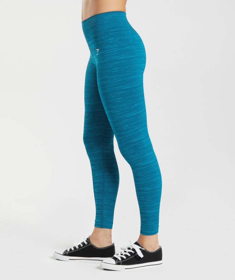 Women's Gymshark Adapt Marl Seamless Leggings Blue | CA 8A7DN3